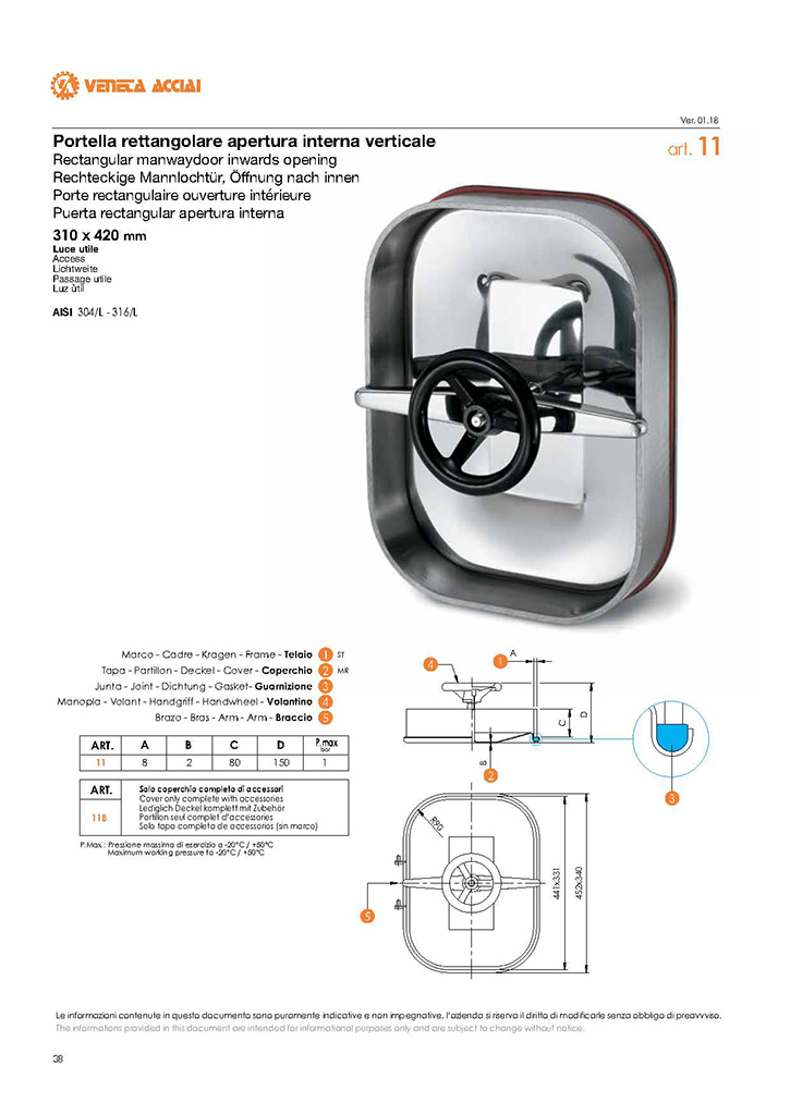 Porte inox