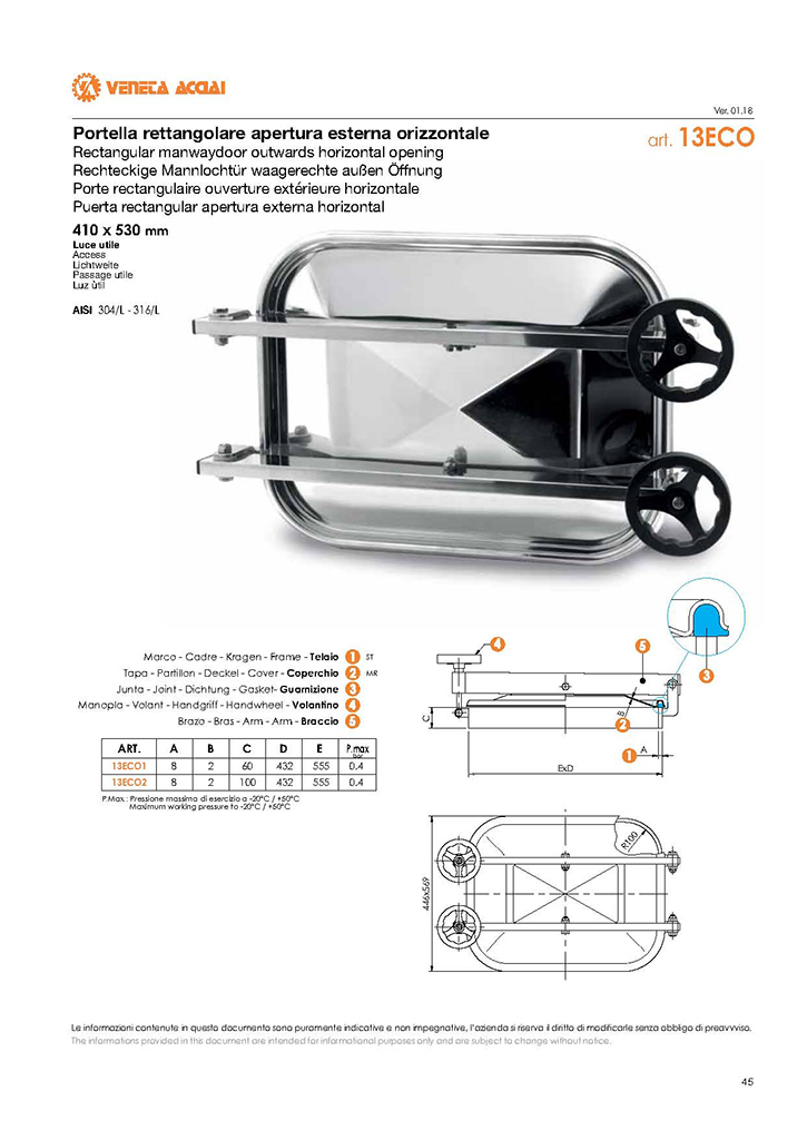 Porte inox