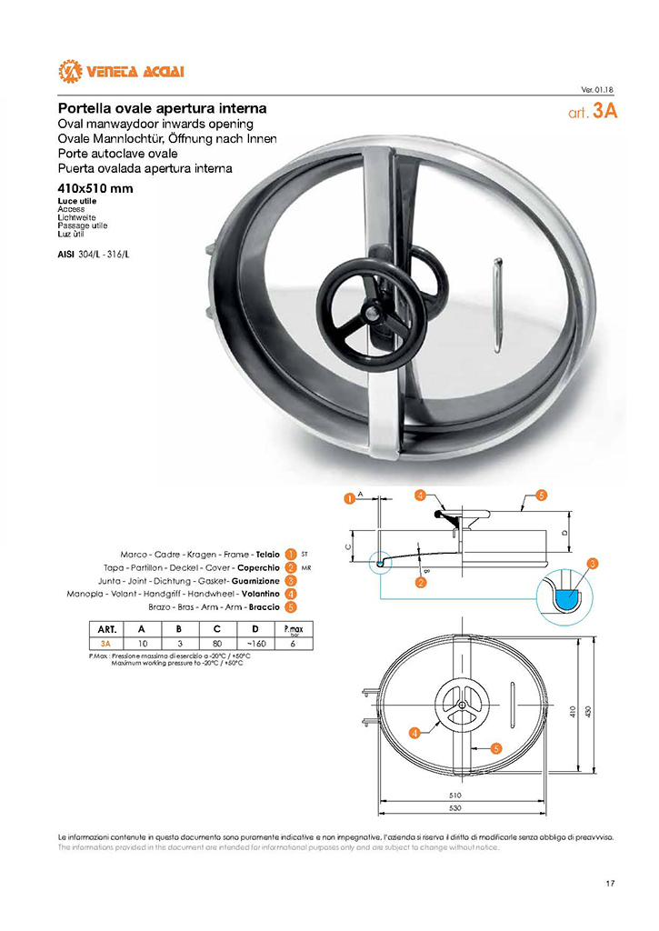 Porte autoclave ovale acier inoxydable