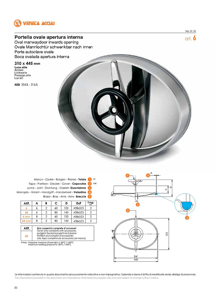 Porte autoclave ovale