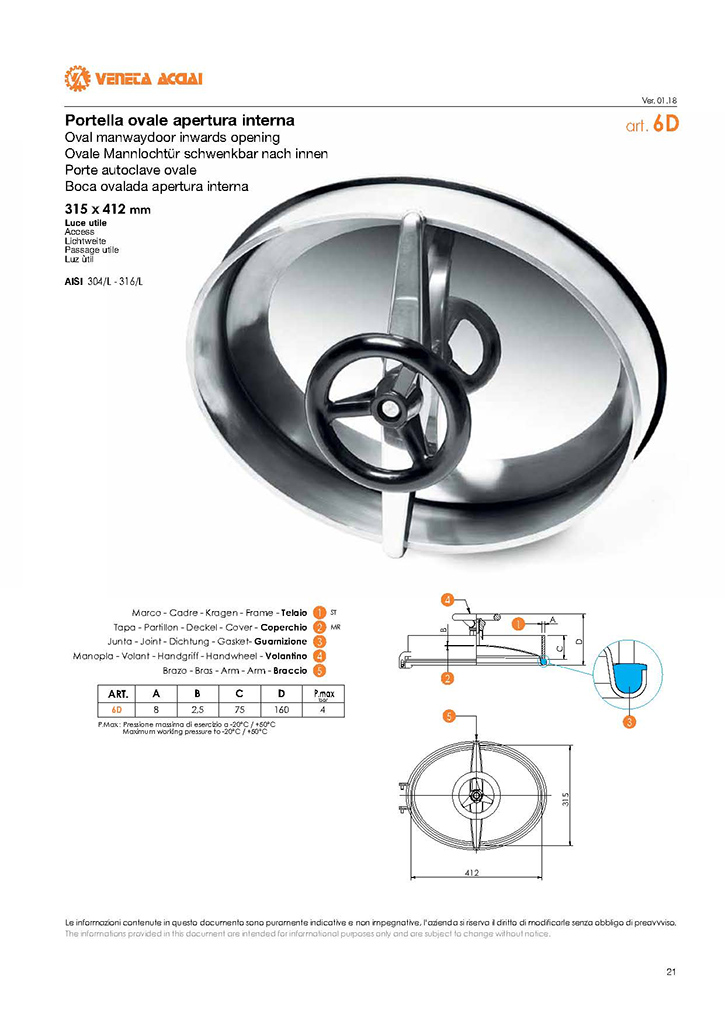 Porte autoclave ovale