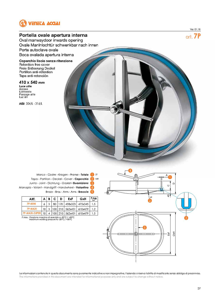 Porte autoclave ovale