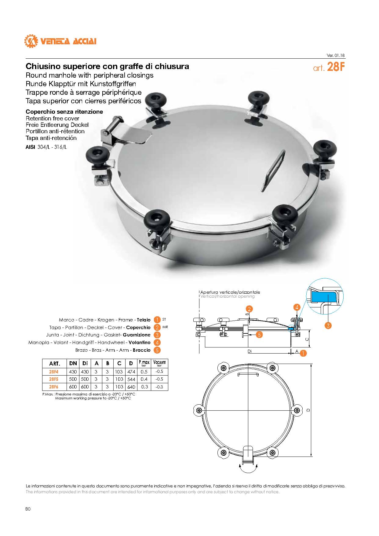 Trappe ronde acier